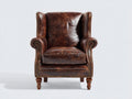 Fauteuil-bois-81x89x109 cm-marron brun-style vintage classique