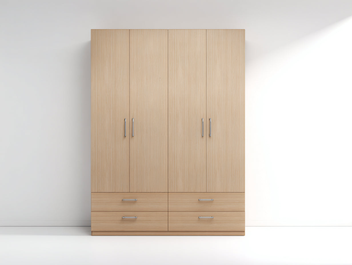Armoire - Bois - 160x60x200 cm - Bois clair - Moderne