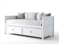 Canapé lit - bois-tissu - 193x87x79 cm - blanc - classique moderne