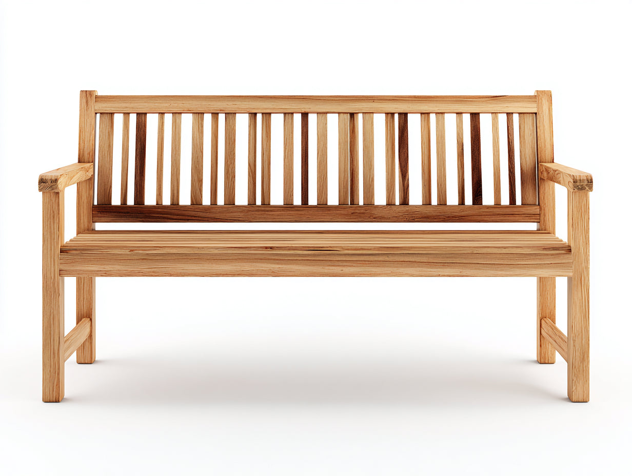 Banc de jardin - bois - 150 x 59 x 88 cm - bois naturel - style classique à lattes