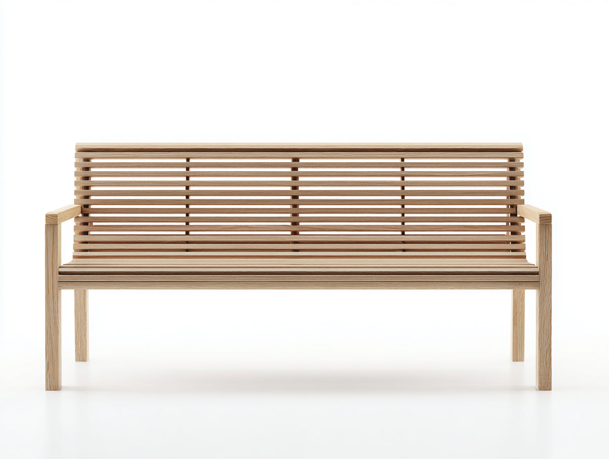 Banc de jardin - bois - 160 x 58 x 86 cm - bois naturel - style moderne à lattes horizontales