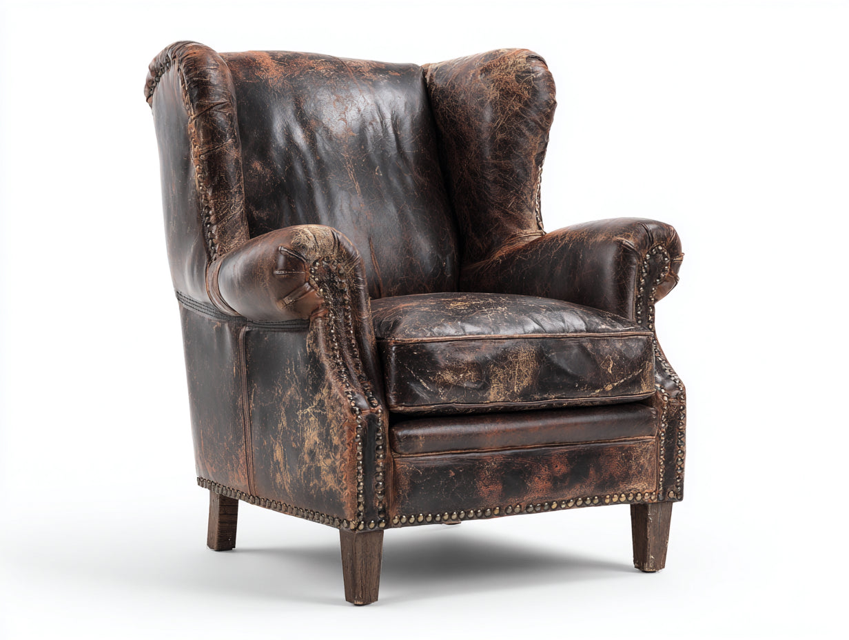Fauteuil-bois-82x90x112 cm-marron foncé-style vintage classique