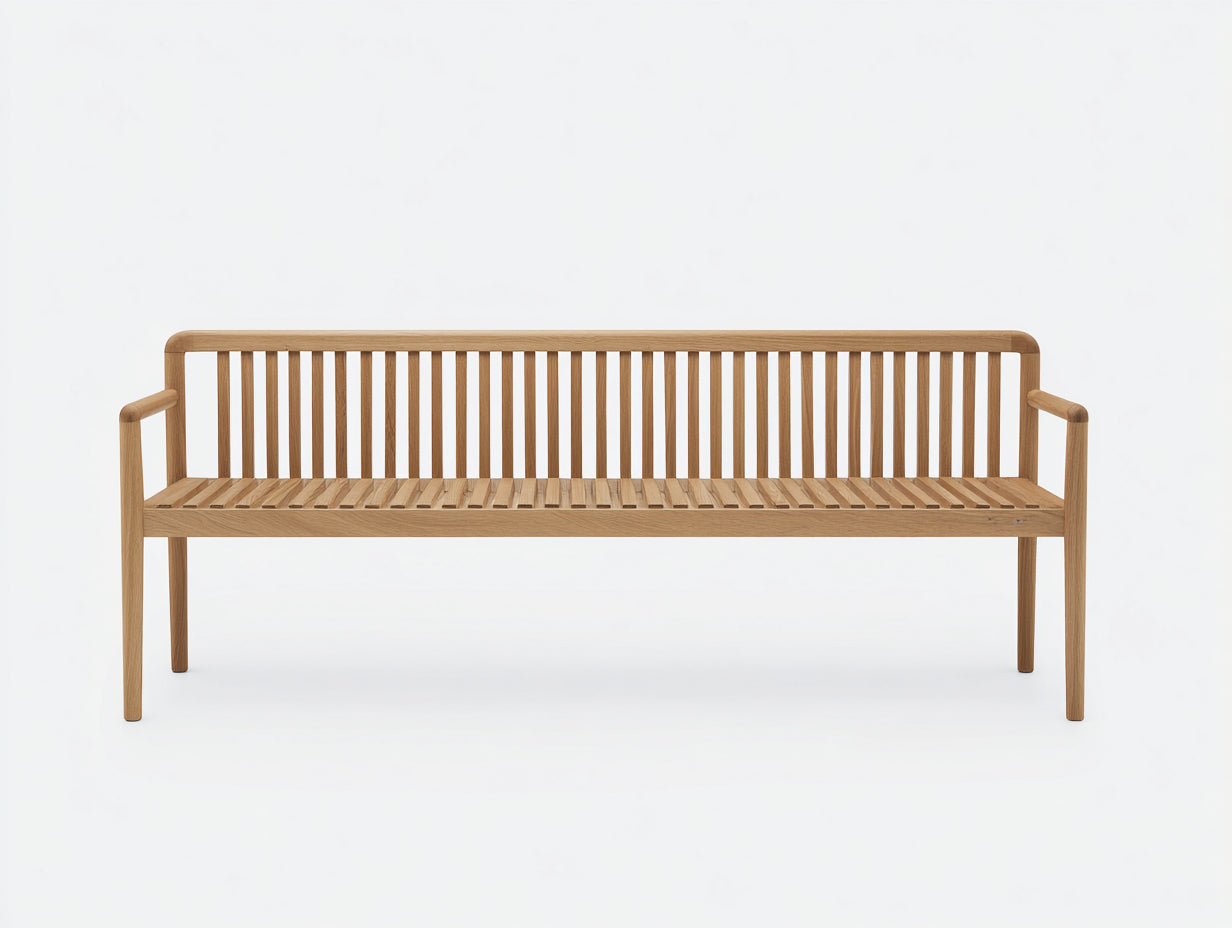 Banc de jardin - bois - 170 x 56 x 82 cm - bois clair - style scandinave à lattes verticales