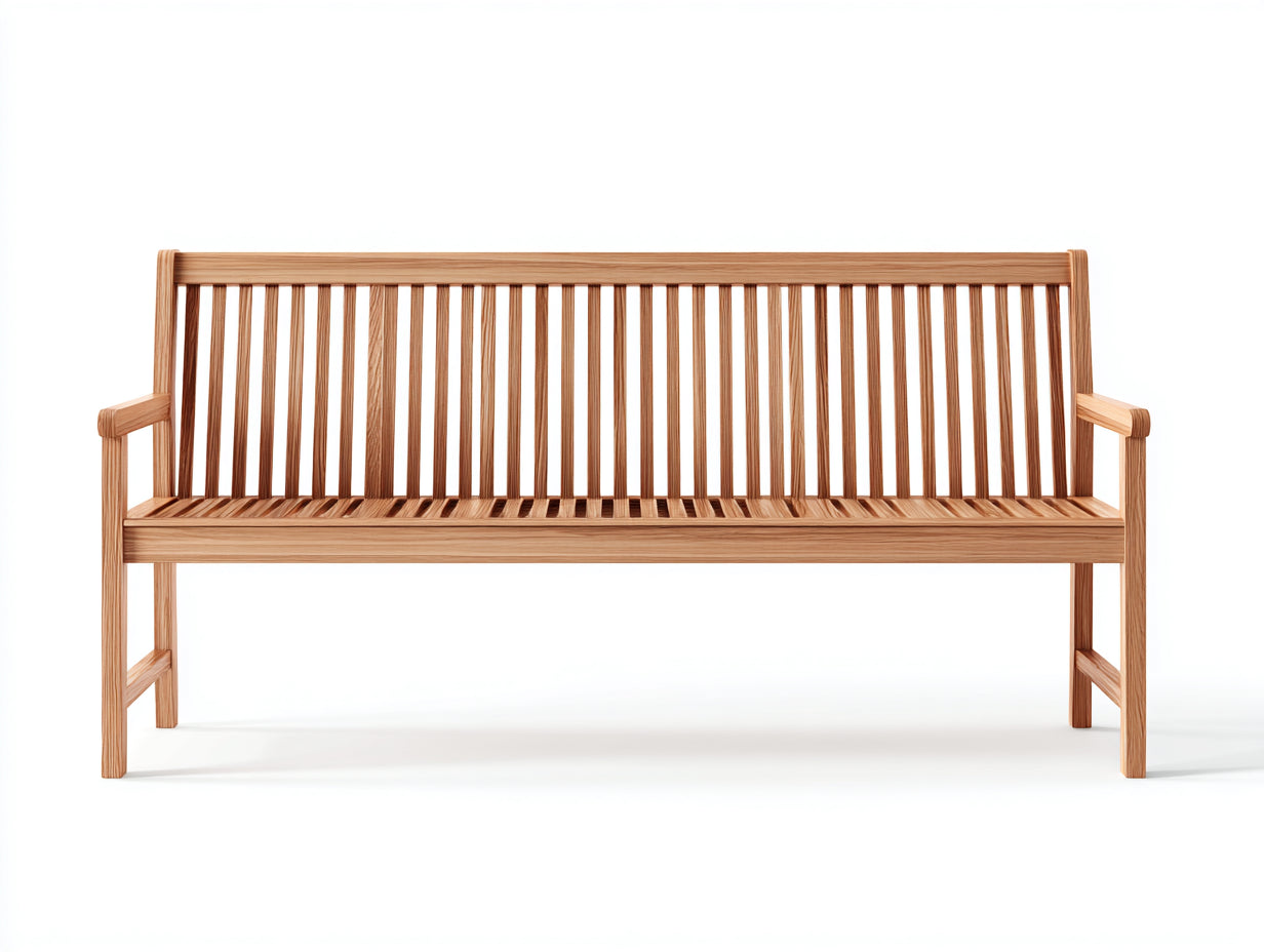 Banc de jardin - bois - 152 x 58 x 88 cm - bois naturel - style classique à lattes verticales