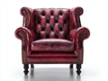 Fauteuil-bois-86x92x114 cm-rouge bordeaux-style Chesterfield vintage