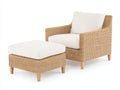 Fauteuil de jardin - rotin-tissu-bois - 96 x 90 x 84 cm - naturel-écru - style lounge